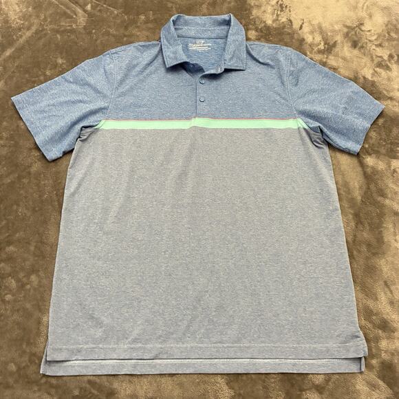 Vineyard Vines Other - Vineyard Vines Performance‎ Polo Shirt Mens Large Blue Stripes Preppy Golf